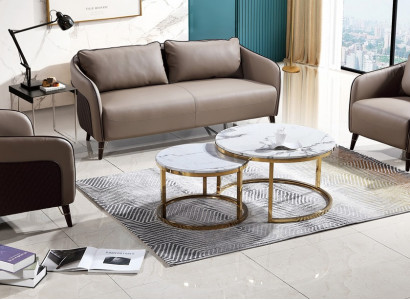Sofagarnitur Büro Couch Polster Sofa Set 3+1+1 Leder Couchen Sofas Komplett Neu